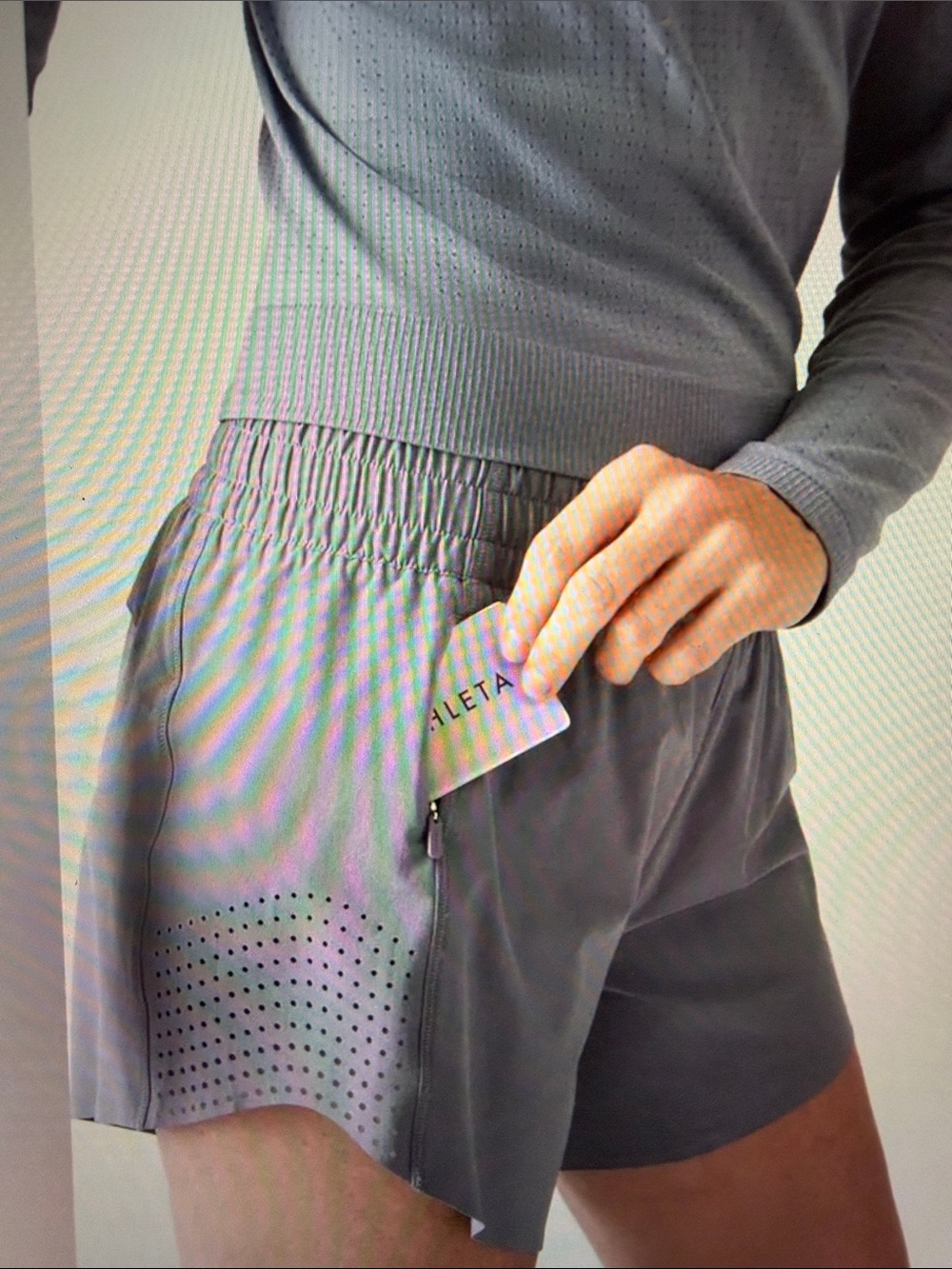 ATHLETA PLUS 1X HUSTLE 3" SHORTS BLACK & PRINTED WHITE/STONE Athletic Shorts